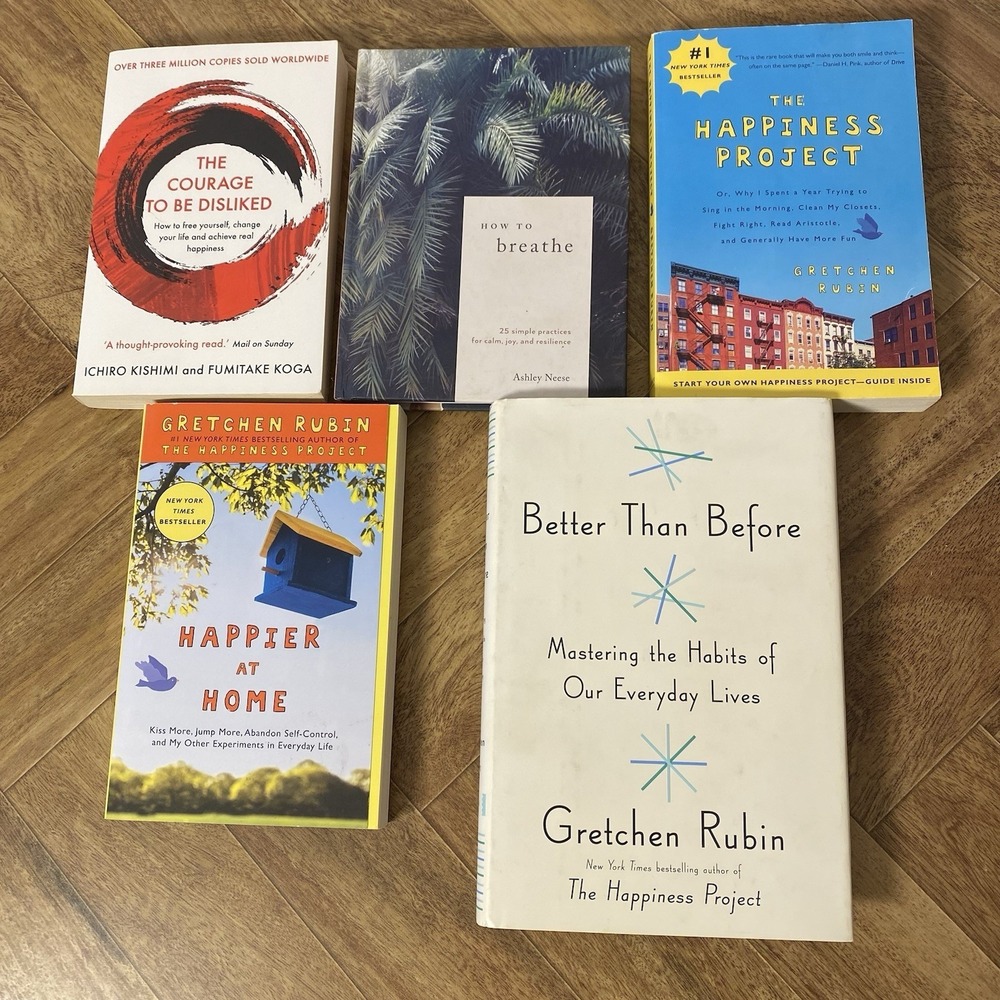 Lot 6 Self Help Books Happiness Breath Work Psychology Meditation Resilience - Picture 2 of 3